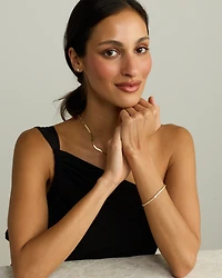 Bracelet en diamant de laboratoire taille émeraude 1,00TW en or 10 carats