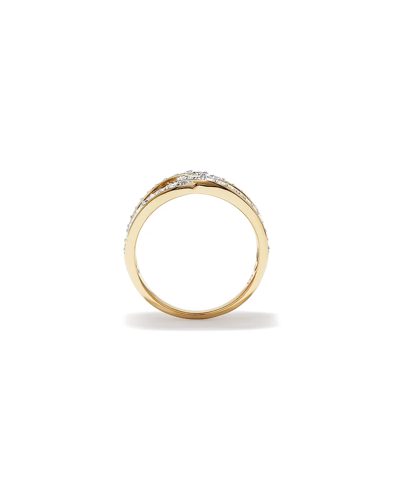 1.00 Carat TW Diamond Link Ring in 10kt White and Yellow Gold