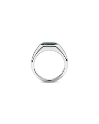 Malachite Square Signet Ring in Sterling Silver