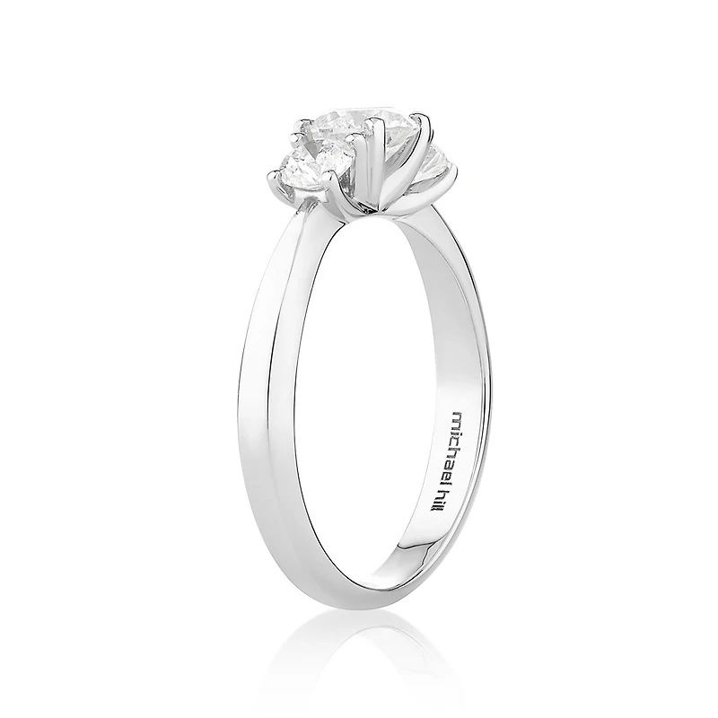 Engagement Ring with 1 Carat TW of Diamonds in 14kt /White Gold