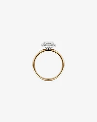 2.34 Carat TW Emerald Cut Laboratory-Grown Diamond Halo Engagement Ring in 14kt Yellow Gold