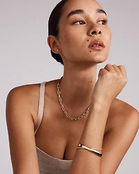 42.5cm Hollow Oval Paperclip Chain in 10kt Yellow Gold