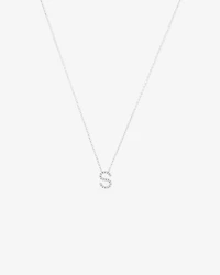S' Initial necklace with 0.10 Carat TW of Diamonds in 10kt White Gold