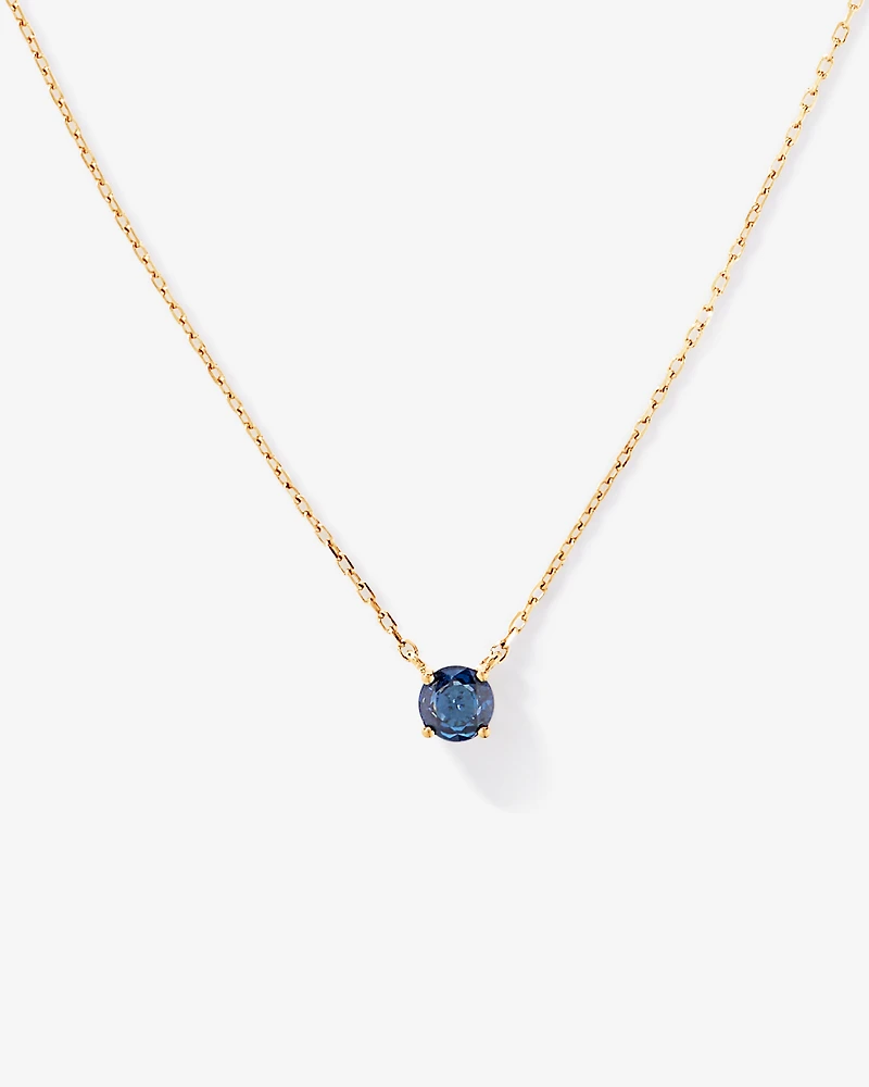 Australian Sapphire Round Cut Necklace in 10kt Yellow Gold
