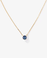 Australian Sapphire Round Cut Necklace in 10kt Yellow Gold