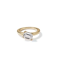 2.00 Carat TW East West Emerald Cut Laboratory-Grown Diamond Offset Engagement Ring in 14kt Yellow Gold