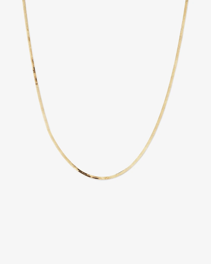 45cm (18”) 2mm-2.5mm Width Herringbone Chain 10kt Yellow Gold