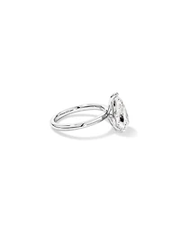 Bague de fiançailles solitaire en platine, sertie d'un diamant laboratoire taille poire 3,00 carats (poids total)