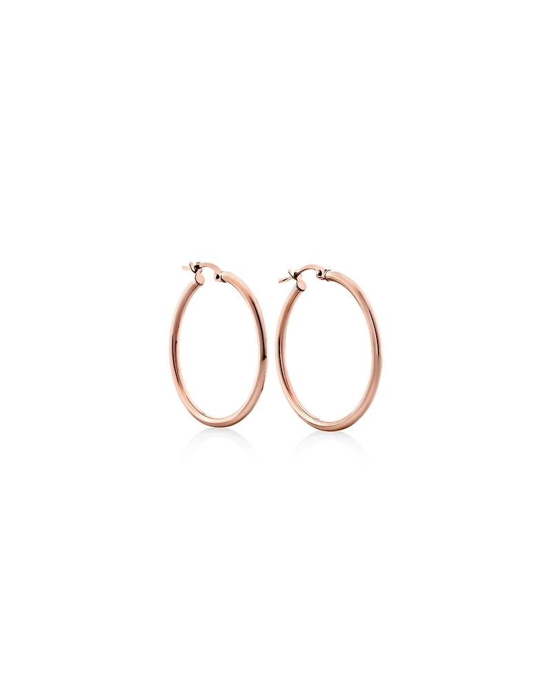 25mm Round Hoop Earrings 10kt Yellow Gold