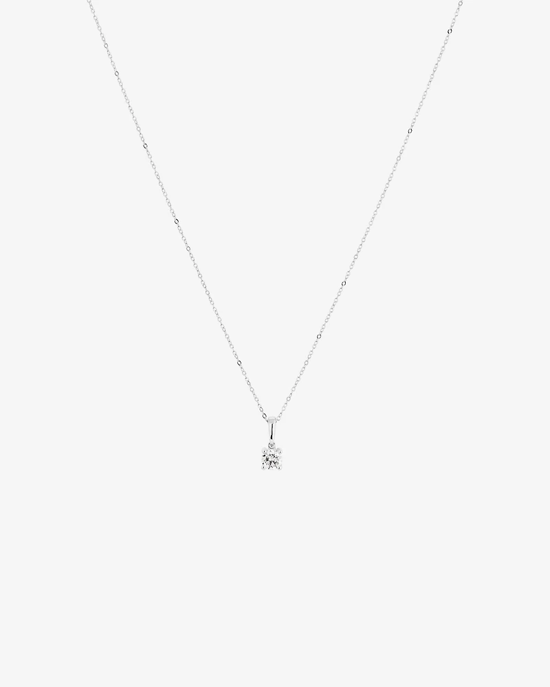 0.30 Carat TW Round Brillaint Laboratory -Grown Diamond Solitaire Pendant Necklace in 10kt White Gold