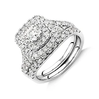 Bridal Set with 1 3/4 Carat TW of Diamonds in 14kt White Gold