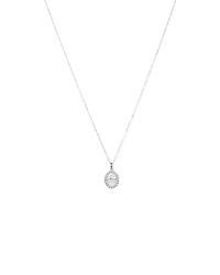 Lume Lab Oval Pendant with 1.00 Carat TW of Laboratory-Grown Diamond in 10kt White Gold