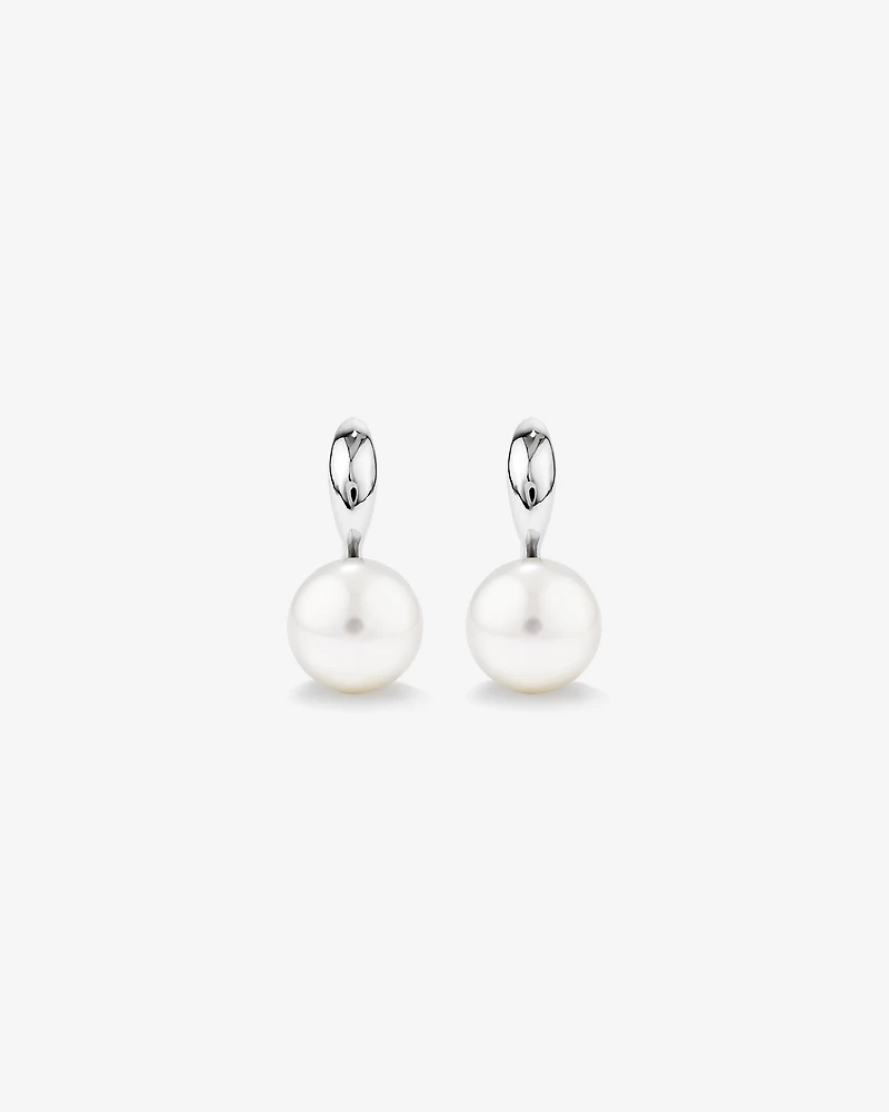 Boucles d'oreilles crochet en argent sterling avec perles d'eau douce