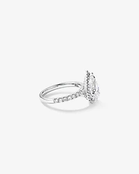 3.60 Carat TW Pear Cut Laboratory-Grown Diamond Halo Engagement Ring in 18kt White Gold