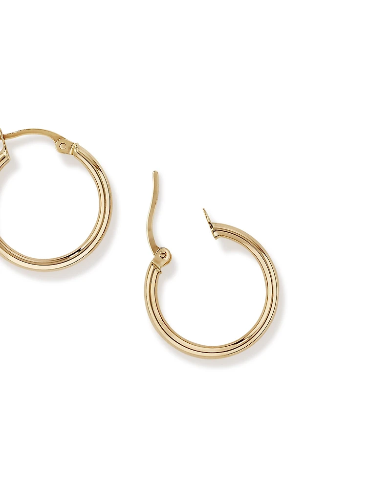 18mm Hoop Earrings in 10kt Yellow Gold