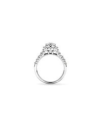 1.25 Carat TW Round Brilliant and Baguette Cluster Diamond Ring 14kt Gold