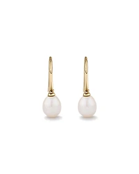 Drop Earrings with Cultured Freshwater Pearl in 10kt Yellow Gold