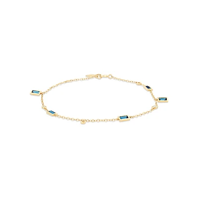 Serendipity Bracelet with London Blue Topaz in 10kt Yellow Gold