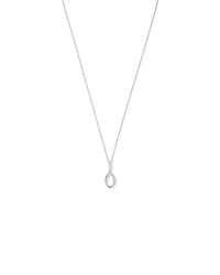 Cubic Zirconia Interlaced Oval Pendant Necklace in Sterling Silver