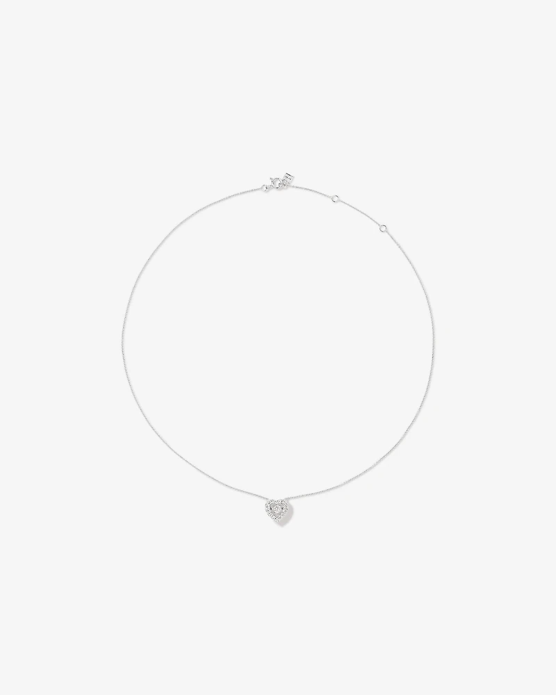 0.38 Carat TW Round Brilliant Laboratory-Grown Diamond Heart Pendant in Sterling Silver