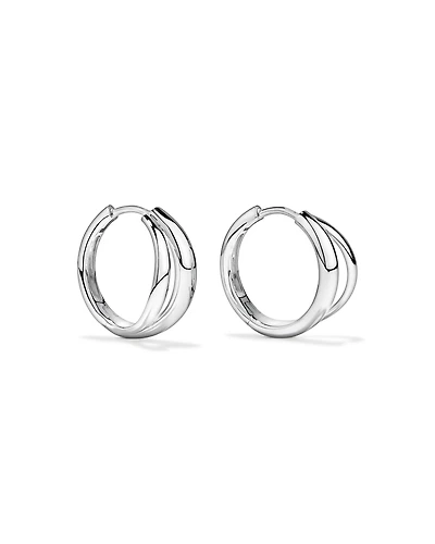 Split Huggie Earrings in Sterling Silver
