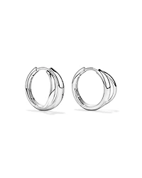 Split Huggie Earrings in Sterling Silver
