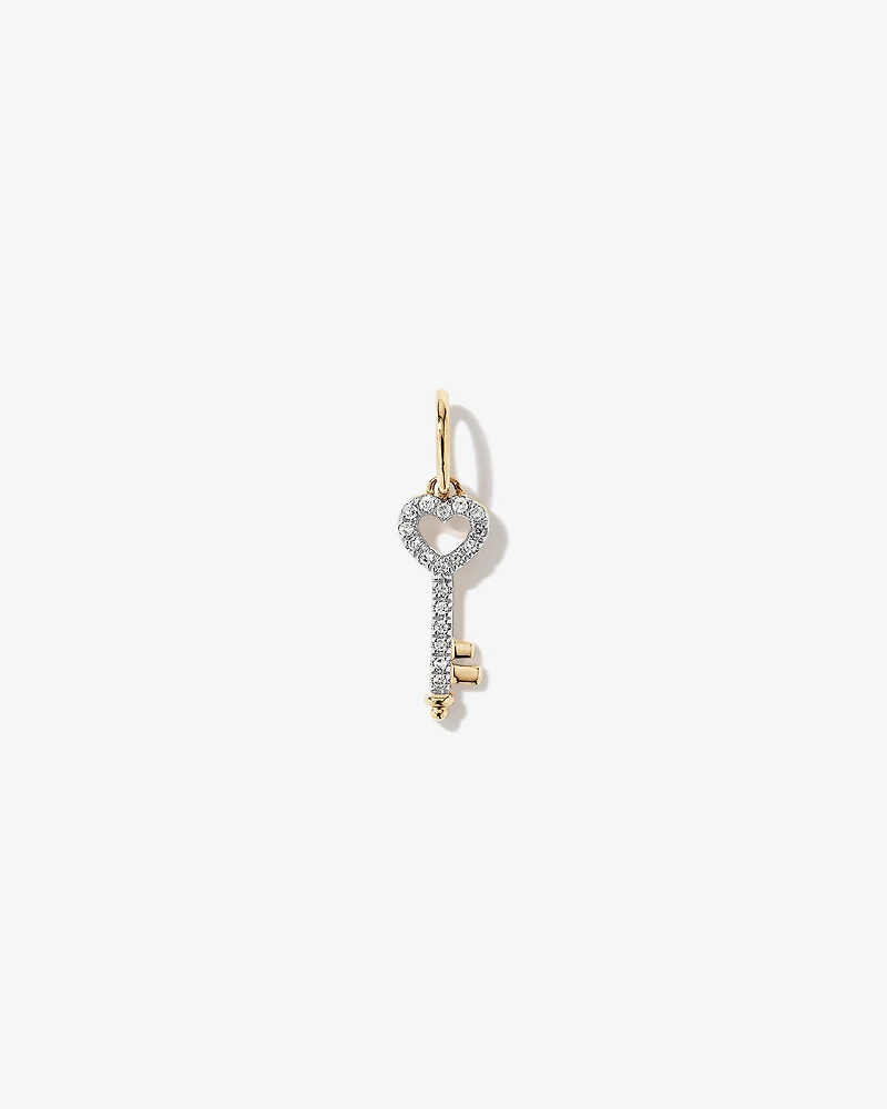 0.04 Carat TW Diamond Key Pendant in 10kt Yellow Gold