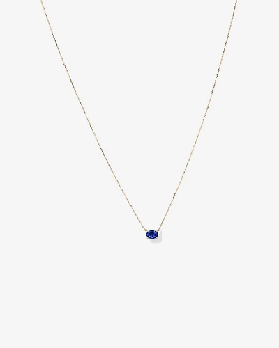 Oval East-West Sapphire Necklace in 10kt Yellow Gold
