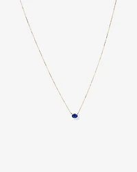 Oval East-West Sapphire Necklace in 10kt Yellow Gold