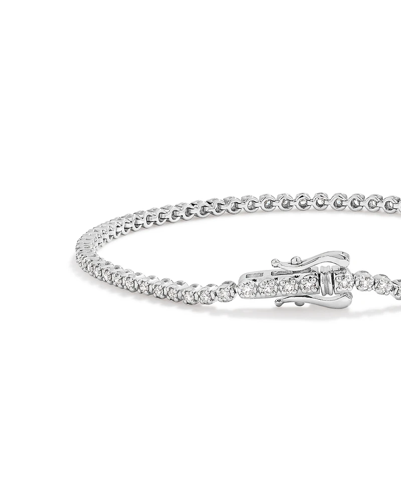 1,00 carat TW bracelet tennis avec diamants de laboratoire en argent sterling