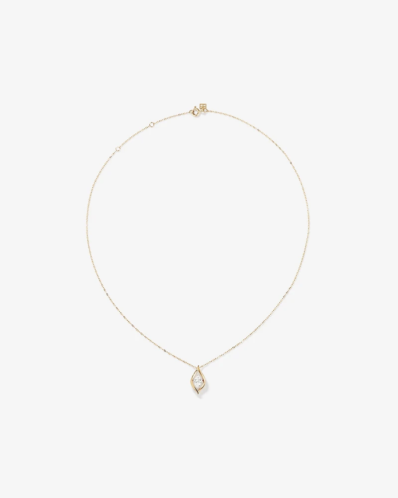 Lume Lab Marquise Pendant with 0.50 Carat TW of Laboratory-Grown Diamond in 10kt Yellow Gold