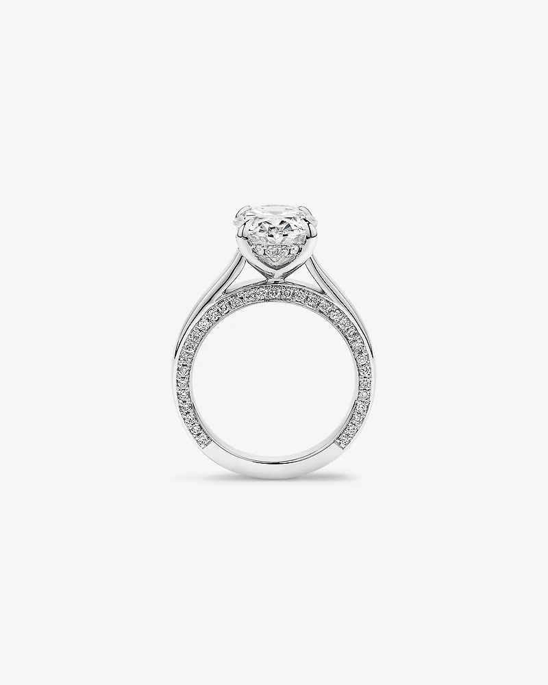 4.47 Carat TW Oval Cut Laboratory-Grown Diamond Engagement Ring 18kt White Gold