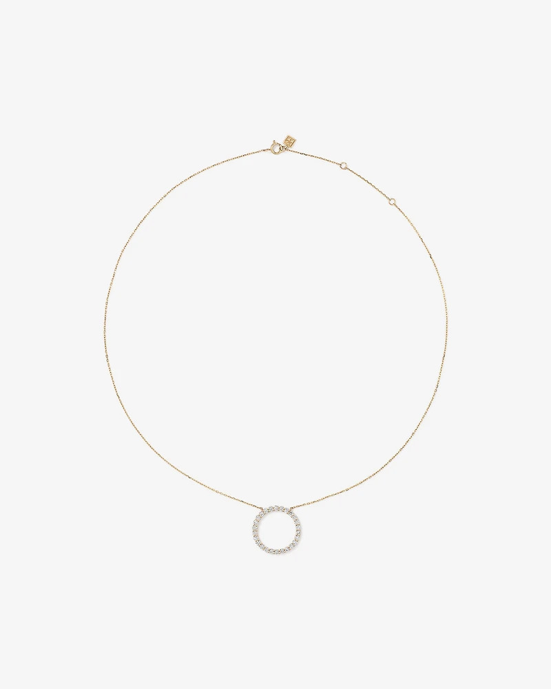 0.85 Carat TW Laboratory-Grown Diamond Circle Necklace in 10kt Yellow Gold