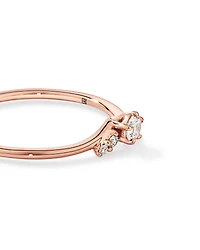 0.15TW Round Brilliant Laboratory-Grown Diamond Chevron Promise Ring 10kt Rose Gold