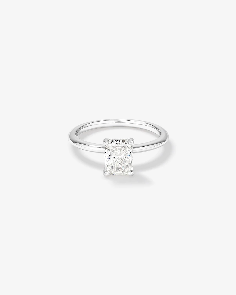1.25 Carat TW Radiant Laboratory-Grown Diamond Solitaire Engagement Ring 14kt White Gold