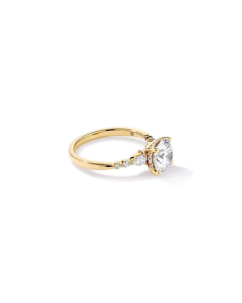 Bague d’accent en diamant de laboratoire 2,28 carats TW or jaune 14