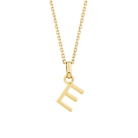 "E" Initial Pendant with Chain in 10kt Yellow Gold