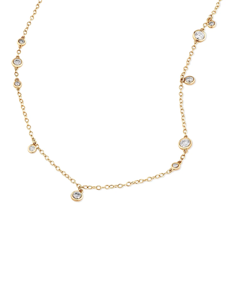 Collier en or jaune 10 K avec diamants totalisant 0,47 ct