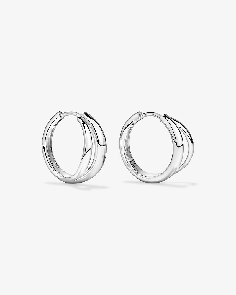 Boucles d’oreilles Split Huggie en argent sterling