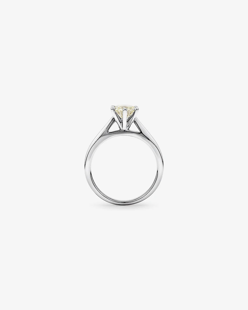 Bague de fiançailles solitaire certifiée avec un diamant de 1 carat TW en or blanc 14 carats