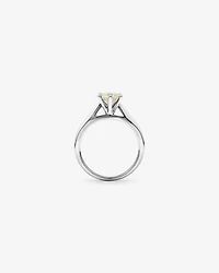 Bague de fiançailles solitaire certifiée avec un diamant de 1 carat TW en or blanc 14 carats