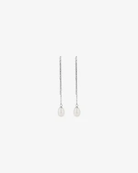 6mm Threader Earrings with Cultured Freshwater Pearls in Sterling Silver