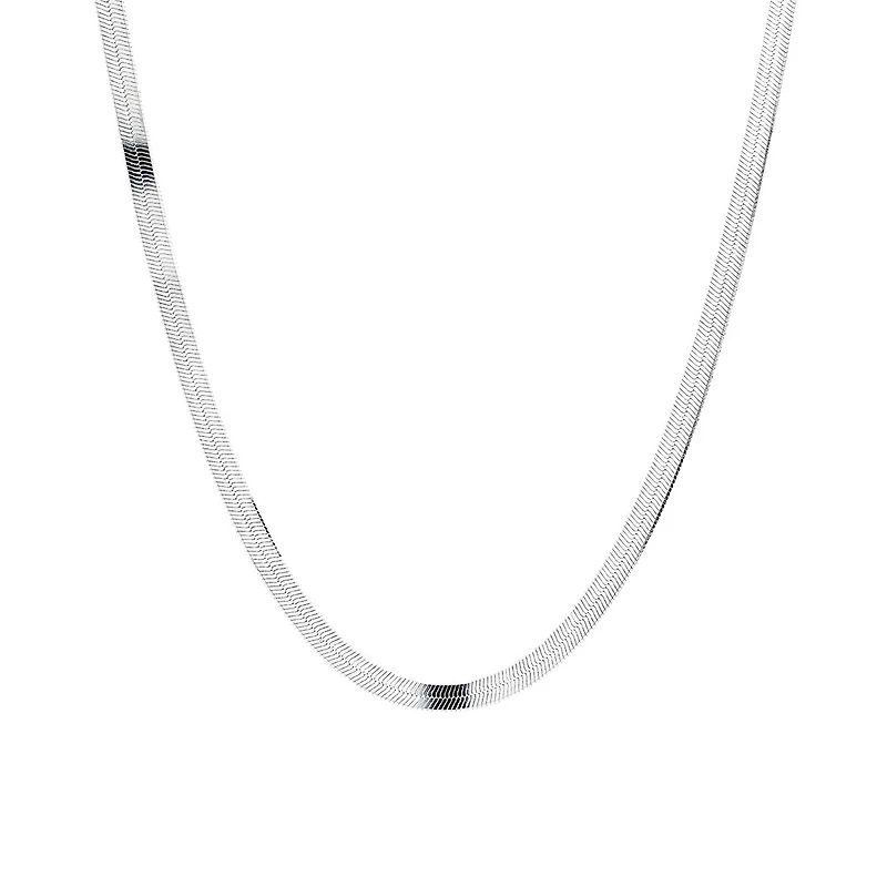 50cm (20") 4.5mm-5mm Width Herringbone Chain In Sterling Silver