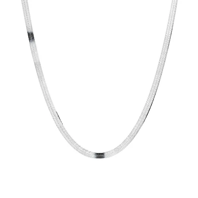50cm (20") 4.5mm-5mm Width Herringbone Chain In Sterling Silver