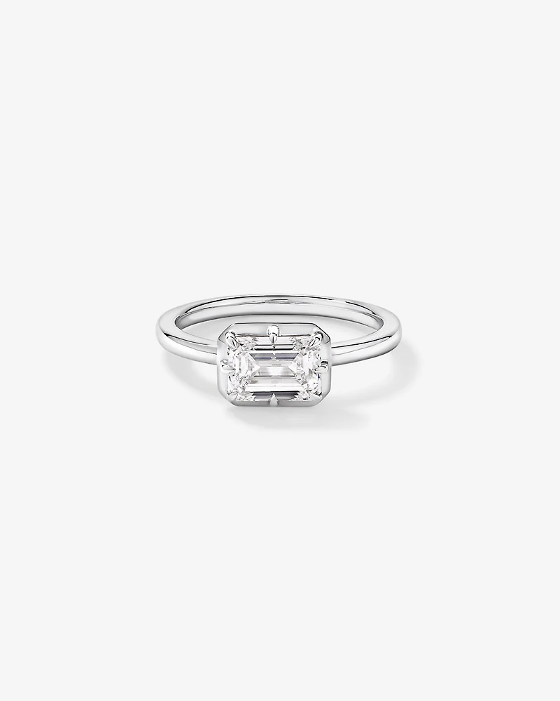1.50TW Emerald Cut Laboratory-Grown Diamond Solitaire Ring 14kt Gold