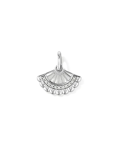 Fan Pendant with Cubic Zirconia in Sterling Silver
