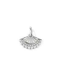 Fan Pendant with Cubic Zirconia in Sterling Silver