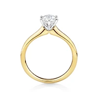 Certified Solitaire Engagement Ring with a 0.75 Carat TW Diamond in 18kt Yellow & White Gold