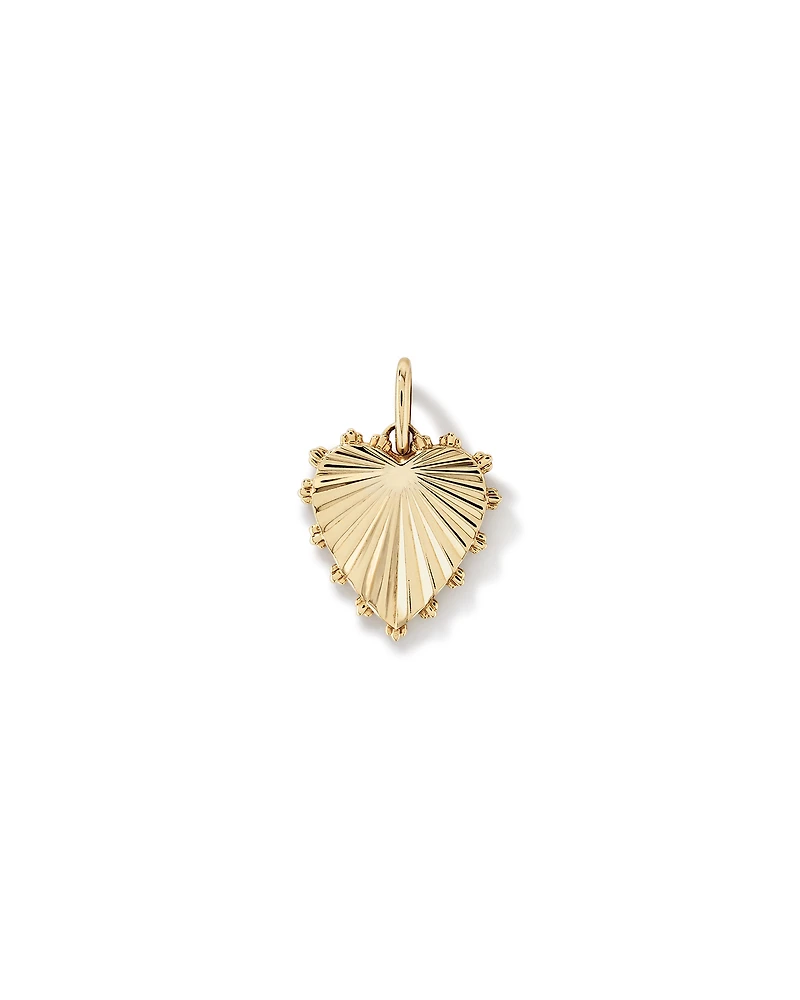 Sunray Love Heart Pendant in 10kt Yellow Gold