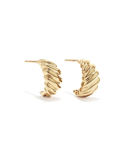 Twist Drop Stud Earrings in 18Kt Vermeil